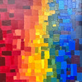 Original Acrylic Painting - Jumbo Pixelated Rainbow
